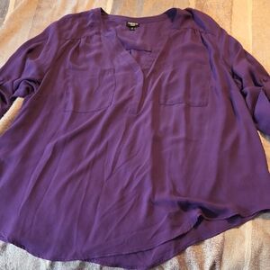 Torrid Deep Purple Blouse with V-Neck